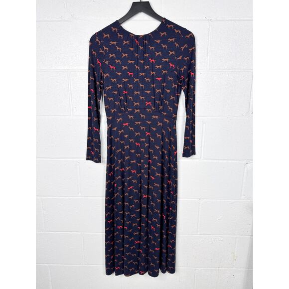 Hobbs London Dog‎ Print Midi Dress - Picture 2 of 8